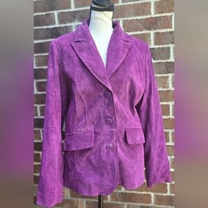 St. John's Bay Purple Leather Suede Jacket